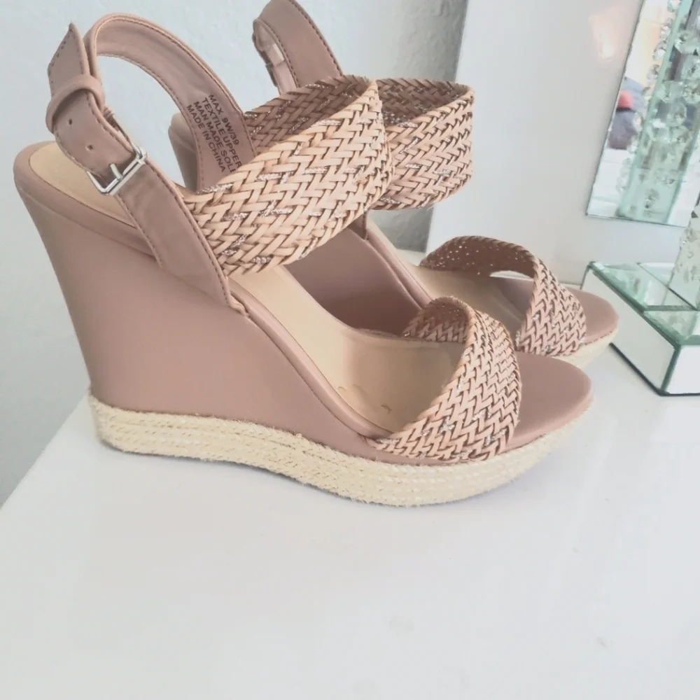 🌟Boho Chic Espandrille Braided Strap Open Toe Wedges🌟